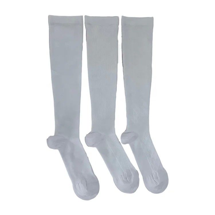 Inverno abbigliamento caldo lungo compressione sopra il ginocchio calze per le donne in alta caviglia bianca