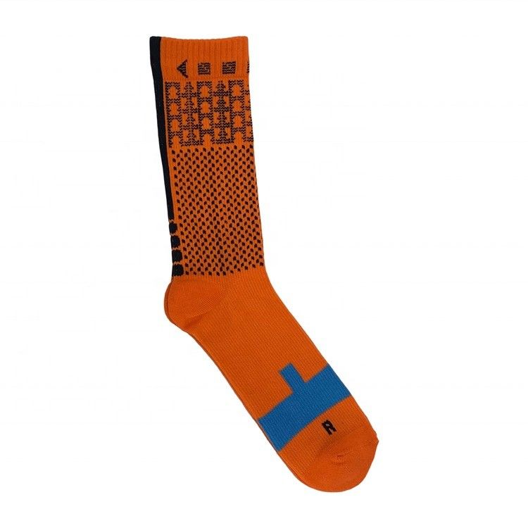 50000 Due colori Arancio Uomo Bianco Calzini da calcio Unisex Calzini da calcio Sport Anti-Slip Asciugatura rapida